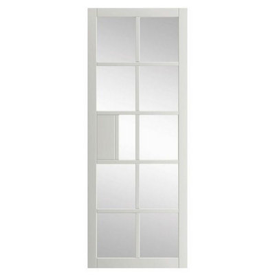 Urban Industrial Plaza White Clear Glass Internal Door