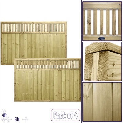 URBAN Range Tongue & Groove Fence Panel (Pack of 4) Width: 6ft x Height ...