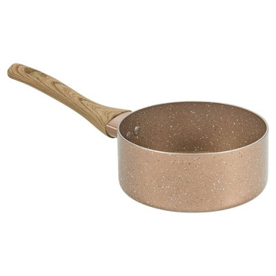 URBN CHEF 16cm Diameter Ceramic Rose Gold Induction Milk Pan Cookware
