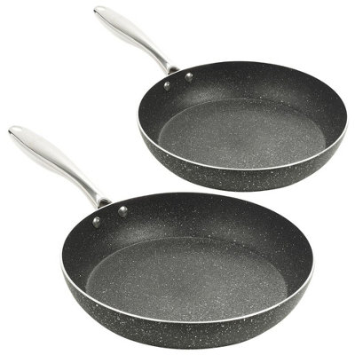 URBN CHEF 2Pcs 20cm & 28cm Diameter Non Stick Premium Frying P Pressed Aluminum Granite Coated Cookware