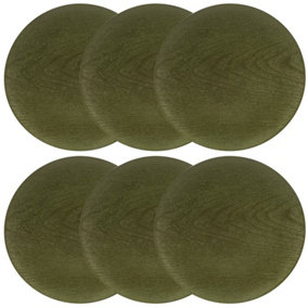 URBN-CHEF 33cm Faux Green Wood Look Charger Dinner Plates Wedding Christmas Service 6 Pack