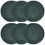 URBN-CHEF 33cm Faux Petrol Blue Wood Look Charger Dinner Plates Wedding Christmas Service 6 Pack