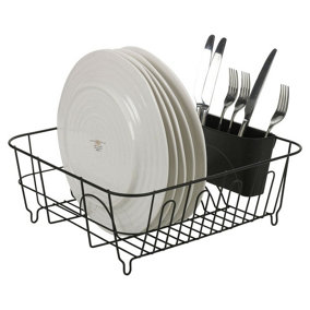 URBN-CHEF 36cm Width Large Metal Dish Plate Utensil Drainer Rack Kitchen Washing Up Draining Holder
