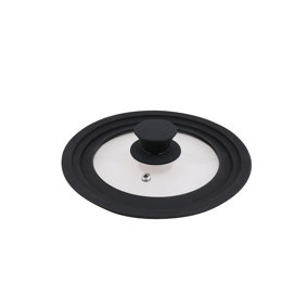 URBN-CHEF 3pcs Black Ceramic Induction Multi Size Pan Lid Stackable Detachable Handle Pots