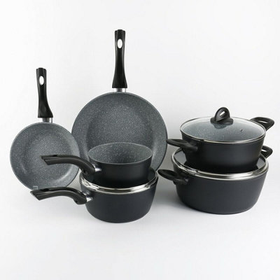 URBN-CHEF 6pcs Forged Aluminium Induction Cooking Saucepan Pots Frying ...