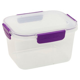 URBN-CHEF Height 12cm 2.3L Purple Food Plastic Storage Container Airtight Seal Clip Lock Lid