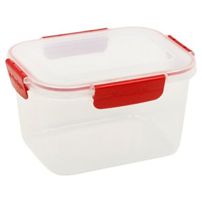 URBN-CHEF Height 12cm 2.3L Red Food Plastic Storage Container Airtight Seal Clip Lock Lid