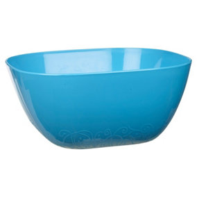 URBN-CHEF Height 13cm Blue Large Durable Plastic Salad Serving Bowl Microwave Dishwasher Food Safe