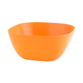 URBN-CHEF Height 13cm Orange Large Durable Plastic Salad Serving Bowl Microwave Dishwasher Food Safe