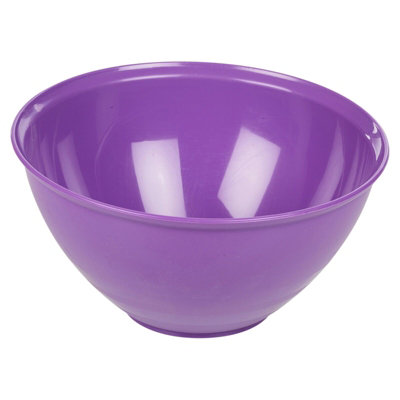 URBN-CHEF Height 13cm Set of 3 Durable Plastic Kitchen Purple Mixing Salad Bowls Microwave & Dishwasher Safe