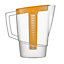 URBN-CHEF Height 25cm 2.2L Orange Plastic Slim Fridge Water Juice Jug Dispenser Large Handle & Infusion Core