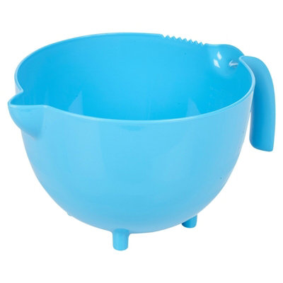 URBN-CHEF Height 30cm 2.5L Large Blue Plastic Mixing Measuring & Dispensing Jug Pitcher with Pouring Spout Kitchen