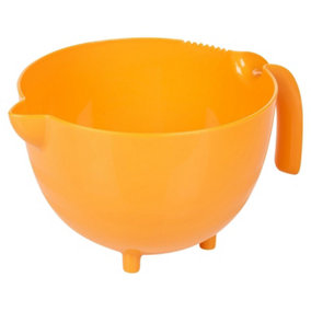 URBN-CHEF Height 30cm 2.5L Large Orange Plastic Mixing Measuring & Dispensing Jug Pitcher with Pouring Spout Kitchen