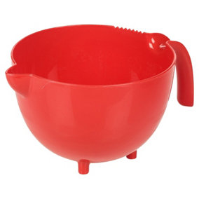URBN-CHEF Height 30cm 2.5L Large Red Plastic Mixing Measuring & Dispensing Jug Pitcher with Pouring Spout Kitchen
