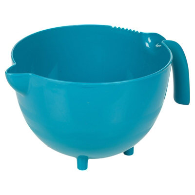 URBN-CHEF Height 30cm 2.5L Large Teal Plastic Mixing Measuring & Dispensing Jug Pitcher with Pouring Spout Kitchen