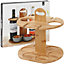 URBN-CHEF Height 33cm Bamboo Wine Bottle & Glass Holder Serving Tray Storage Tabletop Snack Dish Rack