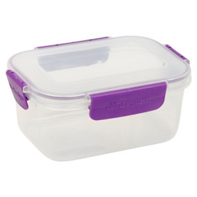 URBN-CHEF Height 8cm 1.1L Purple Food Plastic Storage Container Airtight Seal Clip Lock Lid