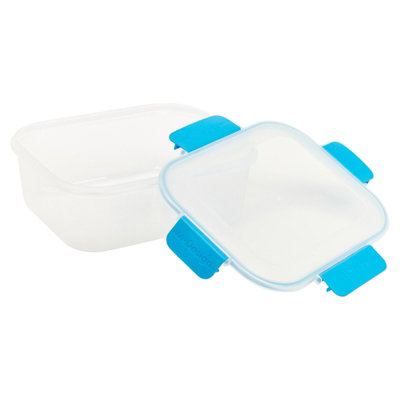 URBN-CHEF Height 8cm 2.1L Blue Food Plastic Storage Container Airtight Seal Clip Lock Lid