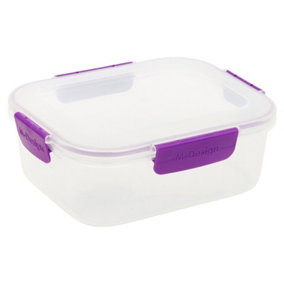 URBN-CHEF Height 8cm 2.1L Purple Food Plastic Storage Container Airtight Seal Clip Lock Lid