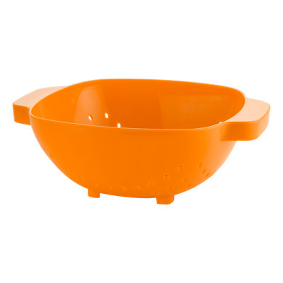 URBN-CHEF Height 9cm Plastic Orange Colander Sieve Mesh Food Pasta Rice Veg Washing Strainer Kitchen Basket