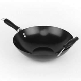 URBN-CHEF Large 32cm Non Stick Multi Use Fry Stir Wok Frying Pan With Helper Handle
