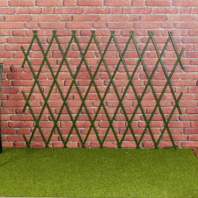 URBN-GARDEN 106cm Height 2pcs Expanding Green Plastic Wall Foldable Trellis Fence Climbing Plants Garden Decor