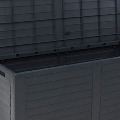 URBN-GARDEN 240L Large Black Outdoor Cargo Garden Storage Box Plastic Container Chest & Lid