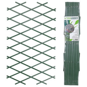 URBN-GARDEN 65cm Height 2pcs Expanding Green Plastic Wall Foldable Trellis Fence Climbing Plants Garden Decor