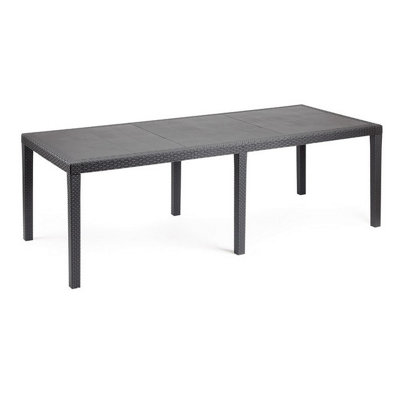 URBN-GARDEN 90cm Height Long Anthracite Rectangular Garden Table Outdoor Patio Dining Furniture