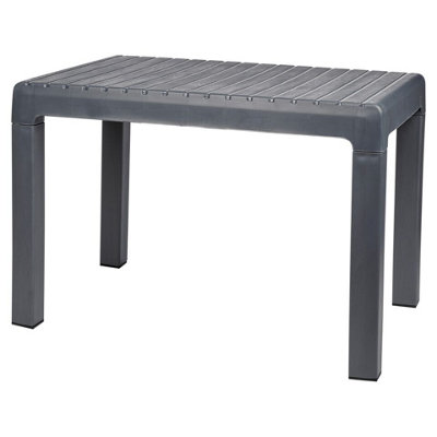 URBN GARDEN Height 42cm Light Grey Outdoor Plastic Lightweight Coffee Table Patio Balcony Garden Furniture