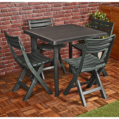 Plastic round table with chairs best sale