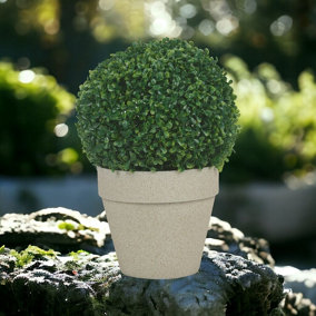 URBN GARDEN Modern Sandstone 22cm Width Real Feel Granite Style Plastic Plant Pot Indoor & Outdoor