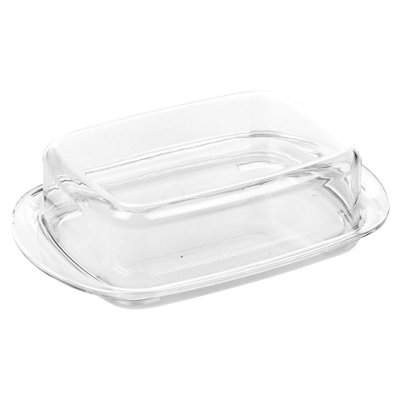 URBNCHEF 17cm Width Butter & Cheese Dish Holder Storage Tray Clear Plastic Serving Container with Lid