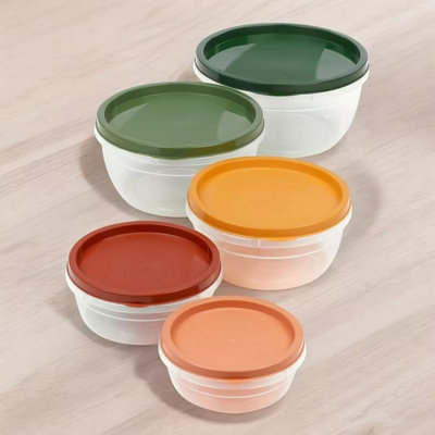 URBNCHEF 18cm Diameter 15 Pcs Round Plastic Food Storage Containers ...