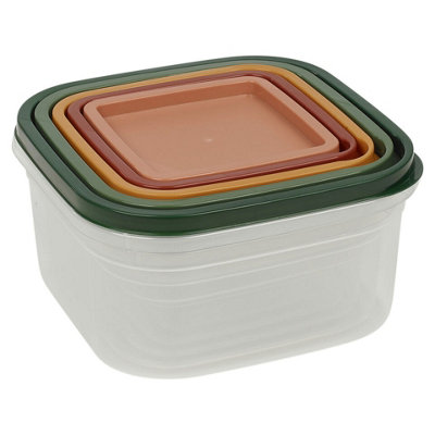 URBNCHEF 18cm Length 5 Pcs Square Plastic Food Storage Containers ...