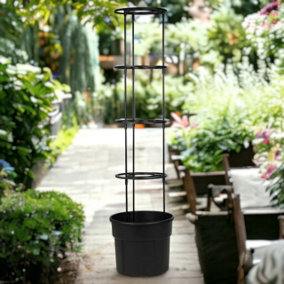 URBNGARDEN 117cm Height Large Black Plastic Home Garden Tomato Support Grower Plant Pot Indoor & Outdoor