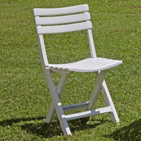 URBNGARDEN 79cm Height 2 Pcs Collapsible Outdoor Folding White Garden Chairs Camping Patio Lounge