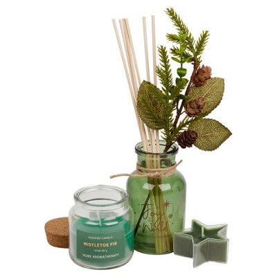 URBNLIVING 100ml Mistletoe Fir Reed Perfume Diffuser Scented Candle ...
