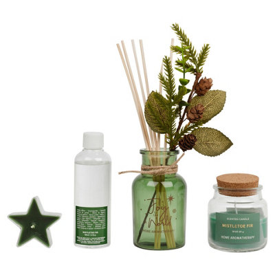 URBNLIVING 100ml Mistletoe Fir Reed Perfume Diffuser Scented Candle ...
