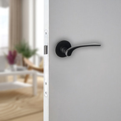 URBNLIVING 105mm Length 12 Pcs Como Metal & Black Rose Latch Door ...