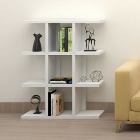 URBNLIVING 106cm Height 4- Tier Wooden Bookcase Living Room Modern Display Shelves Storage Unit Divider