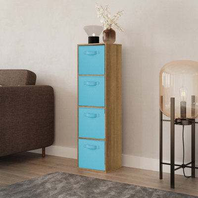 Curated visual reference: Visual Reference: Urbnliving 106Cm Height Distressed Wood 4 Tier Cube Shelving Unit