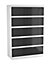 URBNLIVING 109cm Tall 5 Drawer High Gloss Bedside Chest of Drawers with Smooth Metal Runner White & Black