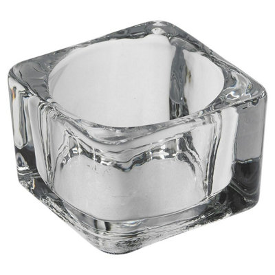 URBNLIVING 10Pcs Decorative Square Glass Mini Tea Light Candle Holders Weddings Home Party - 3