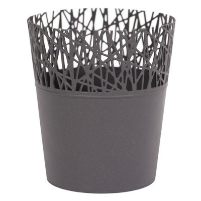 URBNLIVING 11.3cm Width Plastic Flower Plant Garden Indoor Outdoor Herb Planter Pots Modern Grey Small