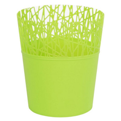 URBNLIVING 11.3cm Width Plastic Flower Plant Garden Indoor Outdoor Herb Planter Pots Modern Lime Green Small