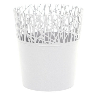 URBNLIVING 11.3cm Width Plastic Flower Plant Garden Indoor Outdoor Herb Planter Pots Modern White Small