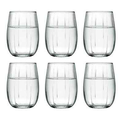 URBNLIVING 11cm Height 380ml Rounded Glasses Sleeve Set of 6