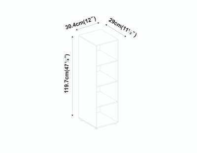URBNLIVING 120cm Height White 4-Cube Shelving Unit - Tall - 3