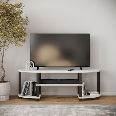 URBNLIVING 120cm Wide TV Unit Stand S-Tube Entertainment Centre Storage ...